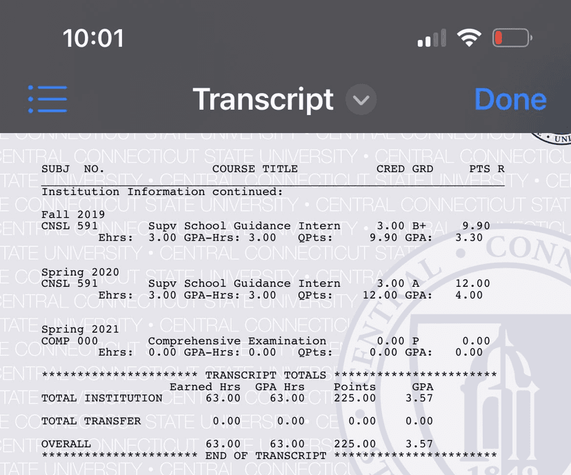 成绩单样本 4